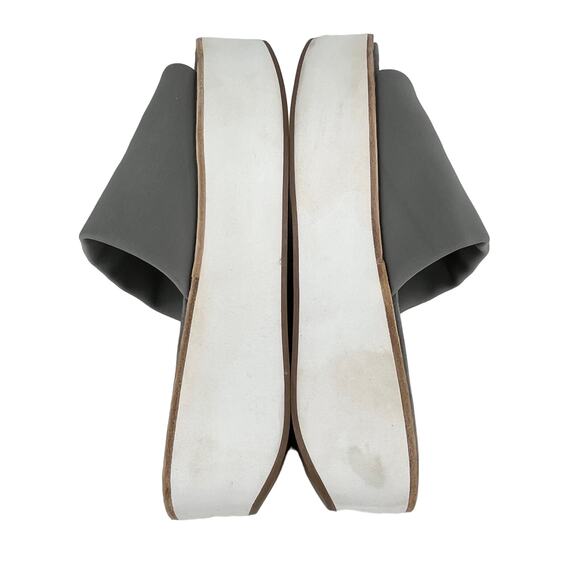 J/Slides Platform Sandals Slides 8 Gray White - Picture 6 of 11